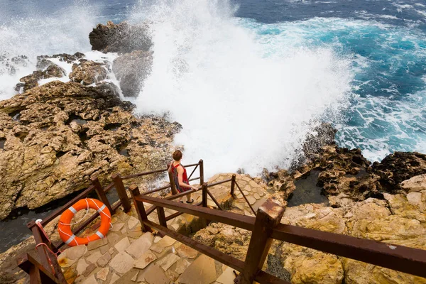 Bela Costa Cabo Greco Cheia Rocha Durante Tempo Nublado Paisagem — Fotografia de Stock