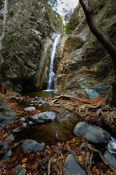 Beau Sentier Randonnée Cascade Millomeris Pendant Randonnée Paysage Pris Dans — Photo