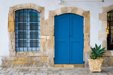 Larnaka güzel mimarisi. Kıbrıs Adası'nda alınan cityscape.