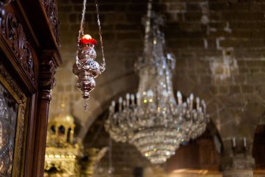 Güzel eski mimari Archangel Michael Trypiotis Kilisesi Kıbrıs Nicosia. Kıbrıs Adası'nda alınan cityscape.