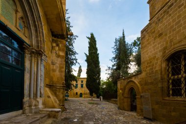 Lefkoşa'daki Türk Mahmut Kutuphanesi güzel eski mimarisi. Kıbrıs Adası'nda alınan cityscape.