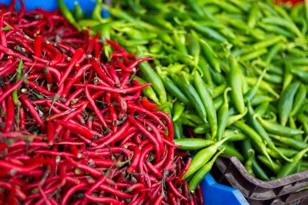 Fresh Hot Chillies Local Market Capital City Nicosia Food Cyprus — Stock Photo, Image