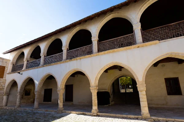 Omodos Şehrin Eski Kilise Güzel Mimarisi Kıbrıs Adası Nda Alınan — Stok fotoğraf