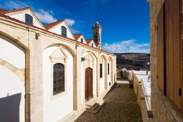 Omodos Şehrin Eski Kilise Güzel Mimarisi Kıbrıs Adası Nda Alınan — Stok fotoğraf