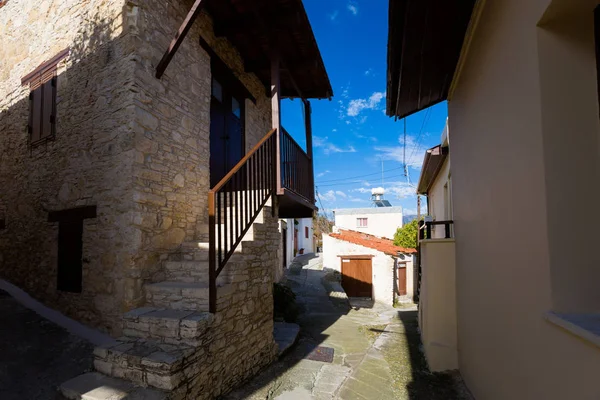 Omodos Şehrin Güzel Mimari Kıbrıs Adası Nda Alınan Cityscape — Stok fotoğraf