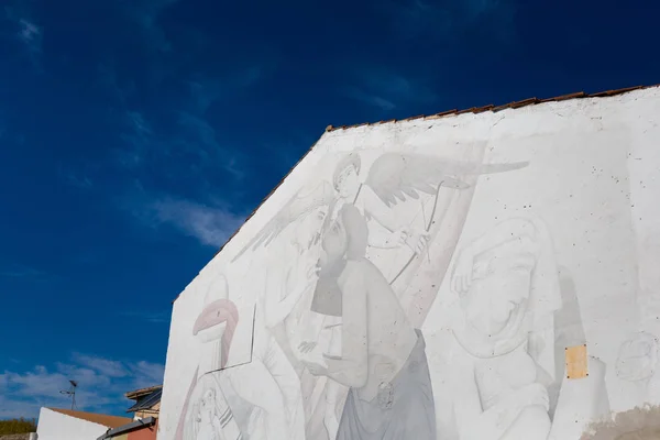 Hermosa Arquitectura Del Antiguo Mercado Paphos Lleno Arte Callejero Paisaje — Foto de Stock