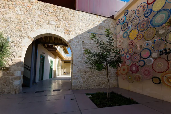 Pafos Eski Pazar Sokak Sanatı Tam Güzel Mimarisi Kıbrıs Adası — Stok fotoğraf