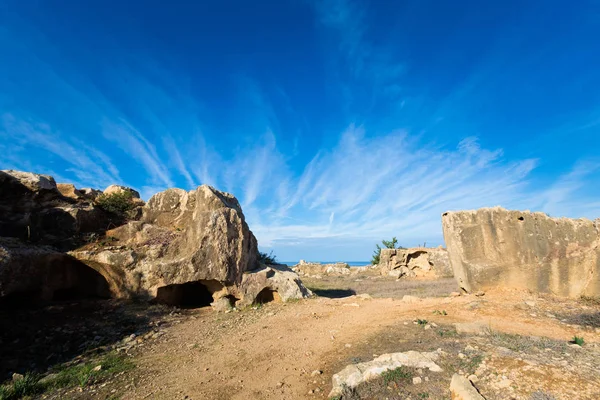 Mooie Oude Graven Van Koning Kerkhof Archeologisch Park Paphos Oude — Stockfoto