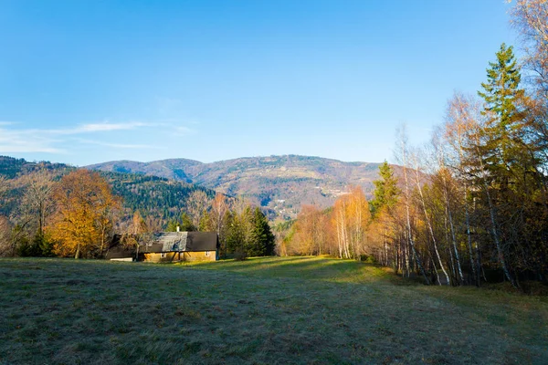 Vackra Panorama Polska Bergen Beskidy Vägen Till Skrzyczne Från Bialy — Stockfoto