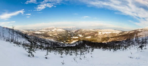 Mooi Panorama Geschoten Pools Bergen Beskidy Onderweg Naar Hala Lipowska — Stockfoto