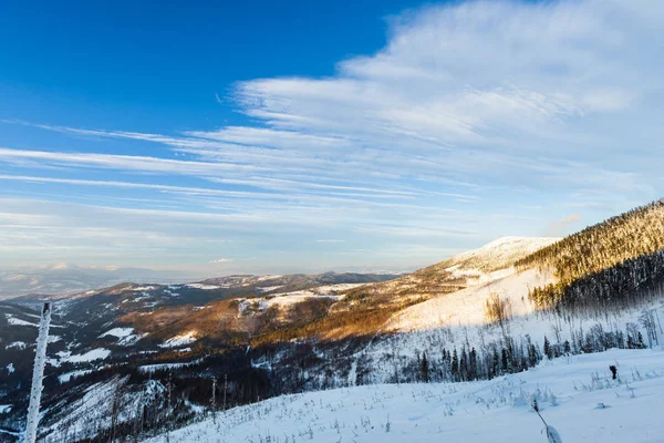 Mooi Panorama Geschoten Pools Bergen Beskidy Onderweg Naar Hala Lipowska — Stockfoto