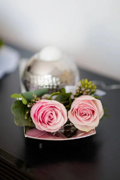 Beautiful wedding grooms flowers detail — Stock Photo, Image