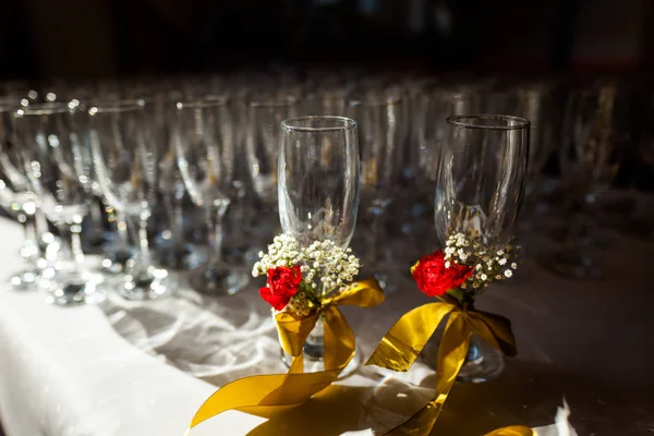 Traditionele Poolse bruiloft champagne detail — Stockfoto