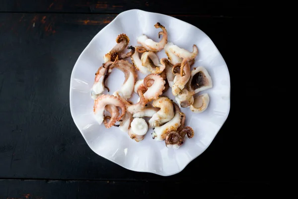 Heerlijke Gegrilde Octopus Traditionele Vietnamese Keuken Geserveerd Havenrestaurant Phu Quoc — Stockfoto