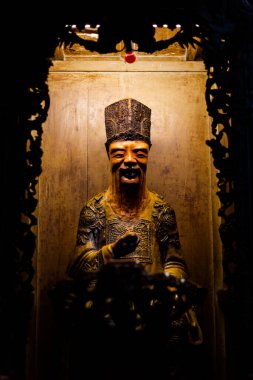 Ho Chi Minh, Vietnam - 23 Ocak 2020. Ho Chi Minh şehrindeki Ngoc Hoang Pagoda 'nın güzel detayları. Vietnam