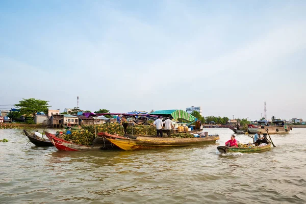 Can Tho Βιετνάμ Φεβρουάριος 2020 Πλωτή Αγορά Πρωί Cai Rang — Φωτογραφία Αρχείου