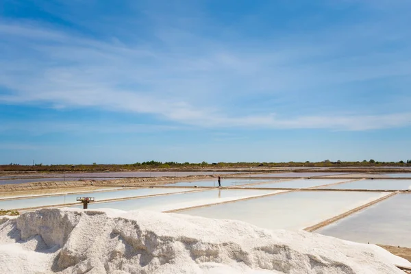 Fábrica Sal Natural Con Cielo Azul Durante Día Soleado Sur —  Fotos de Stock
