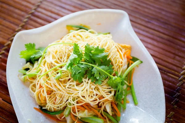 Délicieux Frais Préparé Nouilles Frites Avec Des Légumes Cuisine Vietnamienne — Photo