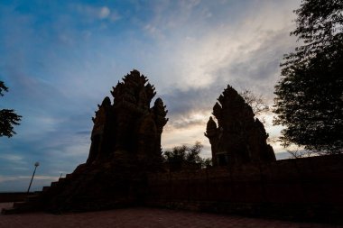 Phan Rang, Vietnam 'daki Po Klong Garai Cham tapınağının güzel mimarisi. Ninh Thuan bölgesi. Tapınak Trau tepesinde (Do Vinh - Thap Cham