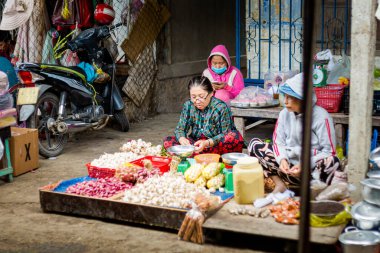 Phan Rang, Vietnam - Şubat 2020: Yerel balık pazarı Cho Phan Rang.