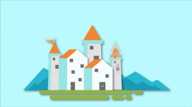 Güzel renkli çizgi film evleri.