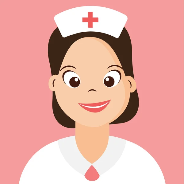 Söt Sjuksköterska Smiling Seriefigur Vektor Illustration — Stock vektor