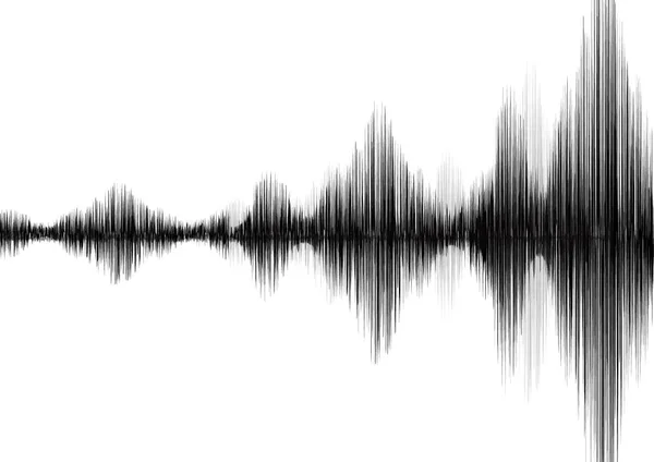 Aardbeving Wave Achtergrond Wit Papier Audio Wave Diagram Concept Ontwerp — Stockvector