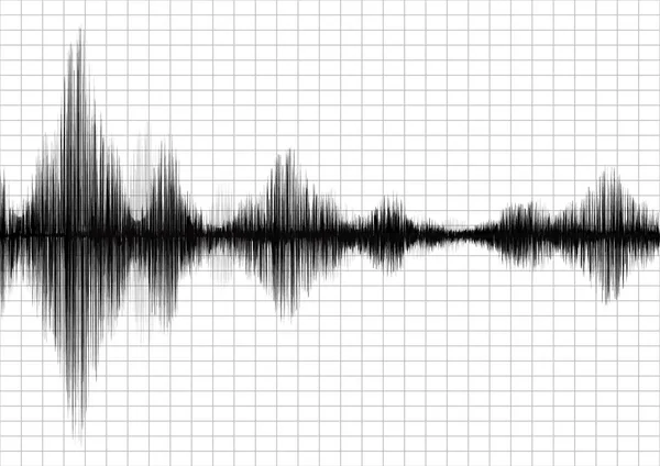 그래프 지진계 오디오 웨이브 다이어그램 일러스트 디자인의 — 스톡 벡터