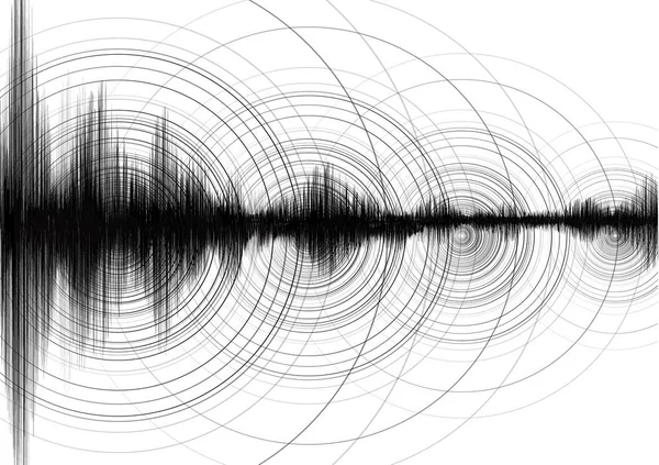 Super Circle Vibration Earthquake Wave White Paper Background Audio Wave — Stock Vector