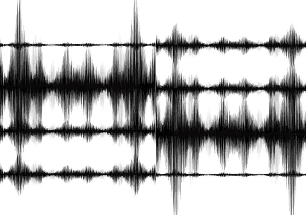 Super Minimale Aardbeving Wave Wit Papier Achtergrond Audio Wave Diagram — Stockvector