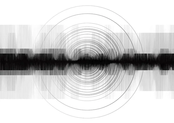 Modern Square Power Earthquake Wave Circle Vibration White Paper Background — Vetor de Stock