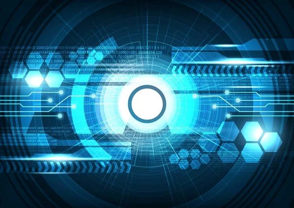 Résumé Vectoriel Cyber Technology Digital System Blue Background Tech Communication — Image vectorielle