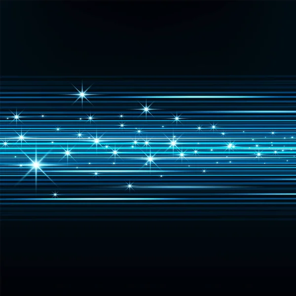 Étoiles Numériques Lumineuses Modernes Avec Technologie Speed Line Arrière Plan — Image vectorielle