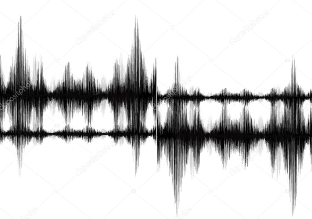 Classic Minimal Earthquake Wave on White paper background; audio wave diagram concept; design for education and science; Vector Illustration.