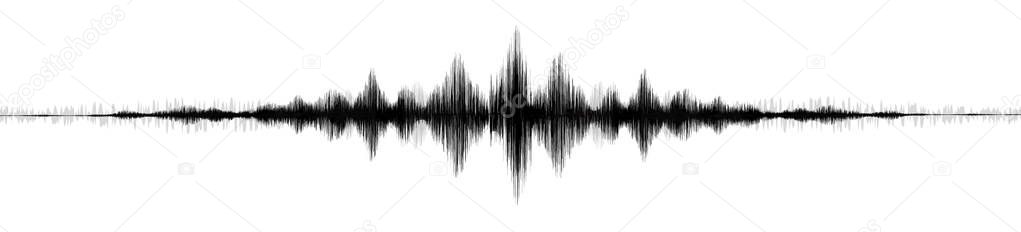 Panorama Mini Earthquake Wave on White paper background,audio wave diagram concept,design for education and science,Vector Illustration.