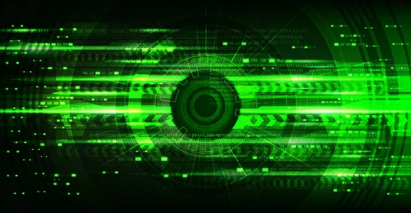 Câmera Olho Cyber Tech Futuro Verde Tecnologia Fundo Câmera Segurança —  Vetores de Stock