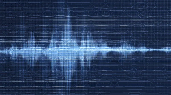 Tech Digital Sound Wave Low Hight Escala Mais Rica Com —  Vetores de Stock