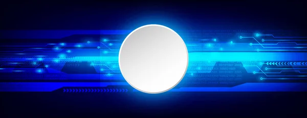Панорама Темно Синього Cyber Цифрової Технології Плат Фон Tech Майбутня — стоковий вектор