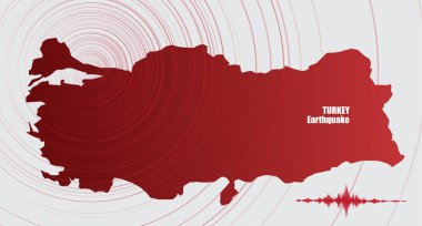 Circle Titreşimli Türkiye Deprem Dalgası, eğitim,bilim ve haberler için tasarım,Vektör İllüstrasyon.