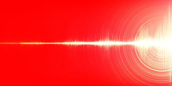 Digital Sound Wave with Circle Vibration on Orange background,Earthquake wave diagram concept,design for education and science,Vector Illustration.