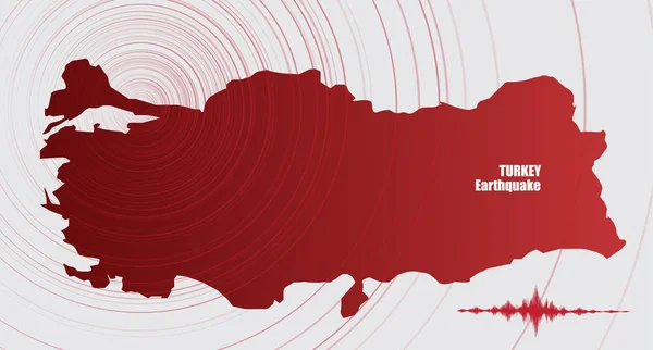 Turquía Onda Terremoto Con Vibración Círculo Diseño Para Educación Ciencia — Archivo Imágenes Vectoriales