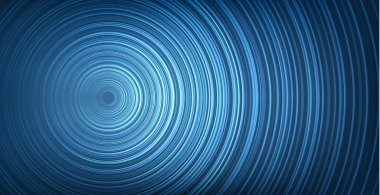 Modern Circle Blue Digital Ses Dalgası, teknoloji ve deprem dalgası konsepti, müzik endüstrisi için tasarım, Vector, Illustration.