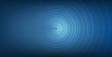 Çember Mavi Dijital Ses Dalgası, teknoloji ve deprem dalgası konsepti, müzik endüstrisi için tasarım, Vektör, İllüstrasyon.
