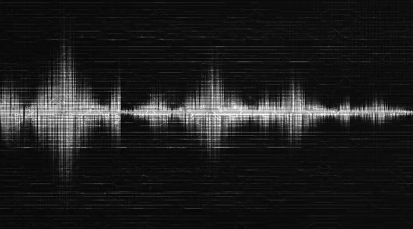 White Digital Sound Wave Black Background Technology Earthquake Wave Diagram — Stock Vector