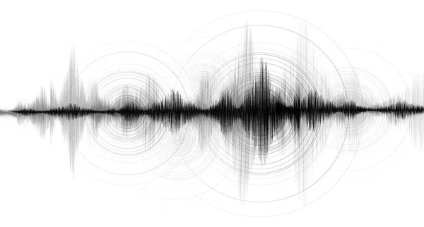 Földrengés Hullám Super Circle Vibráció Fehér Papíron Háttér Hanghullám Diagram — Stock Vector