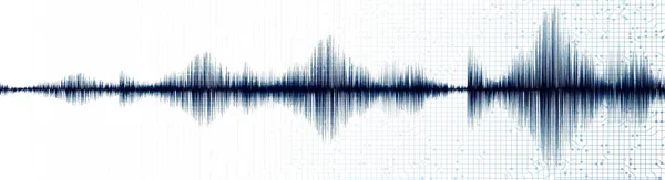 Blue Digital Sound Wave White Technology Bakgrund Teknik Och Jordbävning — Stock vektor