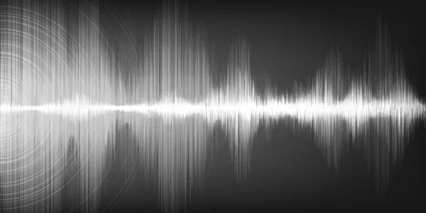 Modern Digital Sound Wave Gray Background Technology Earthquake Wave Concept — 스톡 벡터
