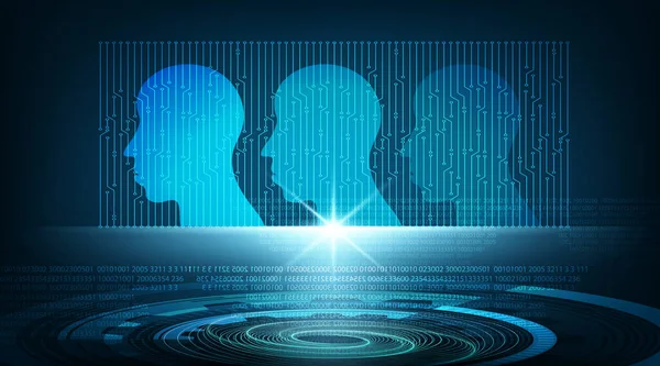Inteligência Artificial Humana Plano Fundo Tecnologia Projetor Apresentação Tech Digital —  Vetores de Stock