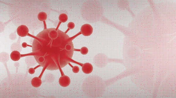 クローズアップ 赤色コロナウイルス2019 Ncov技術の背景 医療ヘルスケアと微生物学の概念 Covid 19アウトブレイクのためのデザイン — ストックベクタ