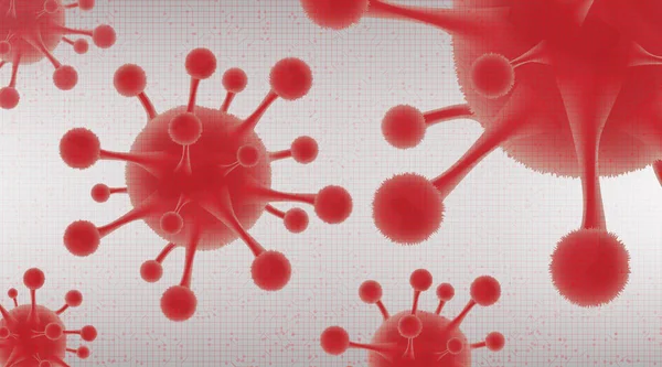 Red Coronavirus 2019 Ncov Outbreak Technology Background Medical Health Microbiology - Stok Vektor